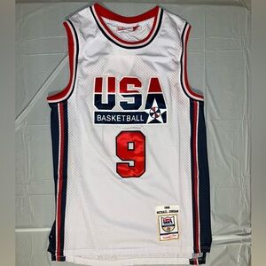 New! Michael Jordan BLUE USA Team Olympics Basketball Jersey Adult Men's